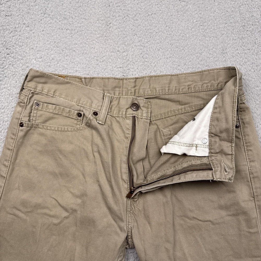 Levis 505 Jeans Mens 34x30 Beige Straight‎ Leg 100% Cotton Denim Khaki Casual - Picture 4 of 11